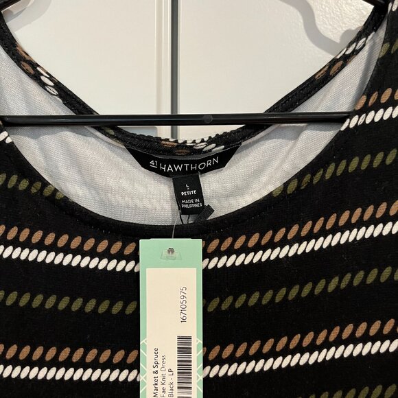 Market and Spruce | Dress | Black with Pattern | Size Large Petite - Picture 2 of 2